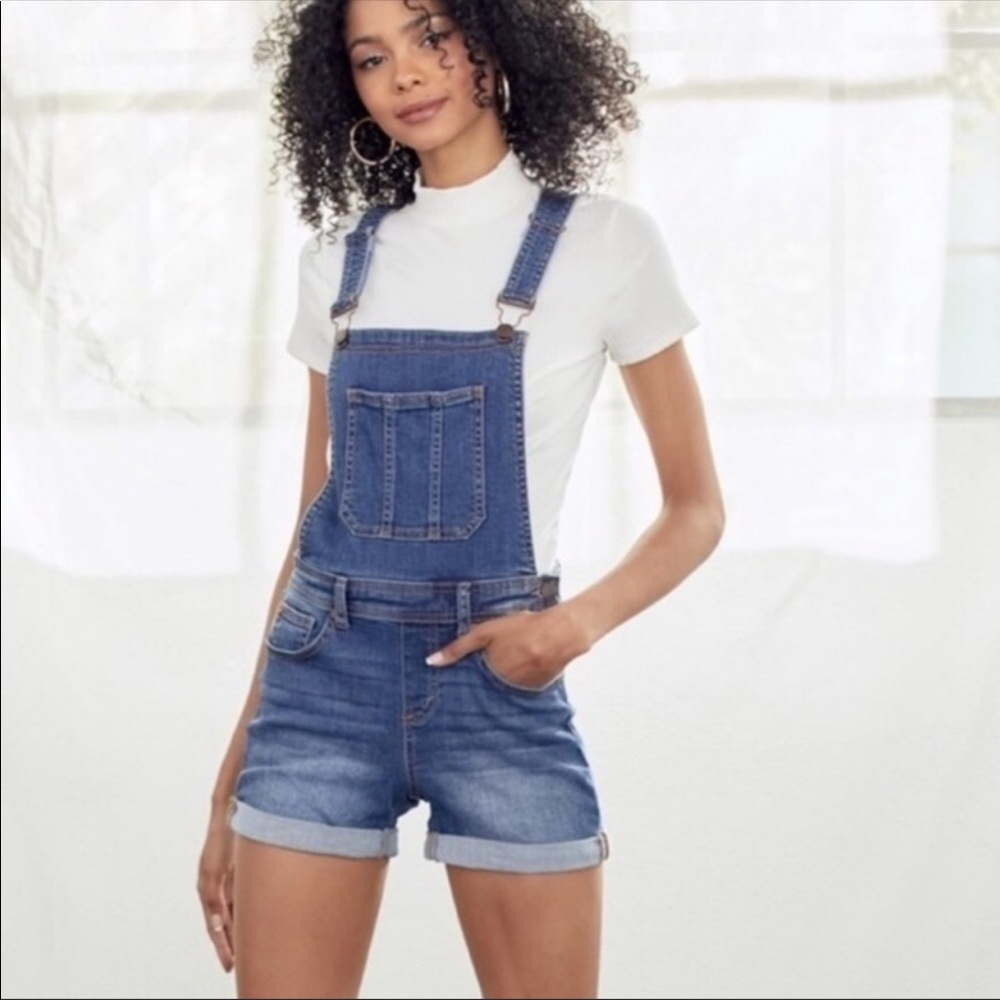 Denim Overall Shorts